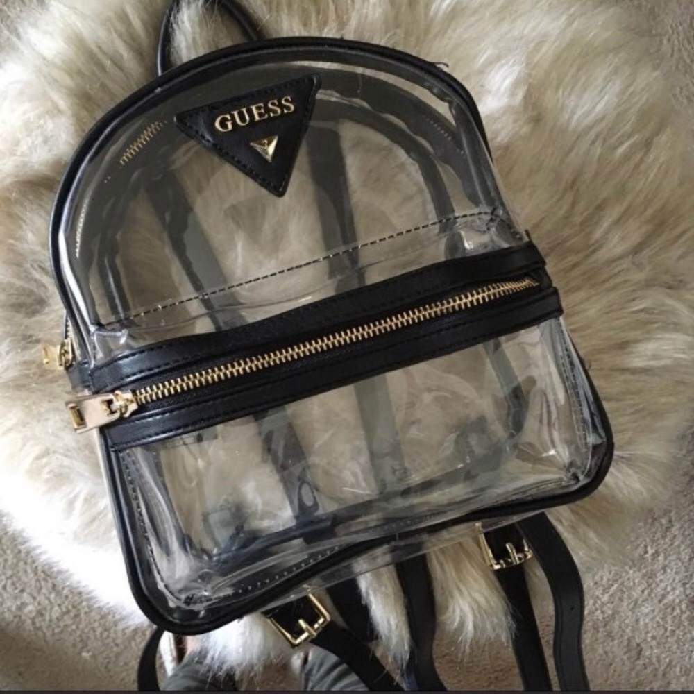 NWT GUESS TRNSPARNT MINI BCKPCK